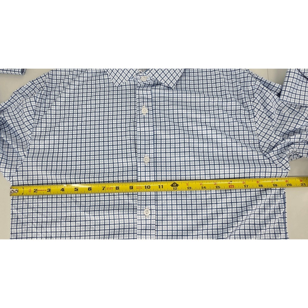 NWOT Collars & Co Dress Collar Polo Blue White Checkered Button Down Size Small - Picture 6 of 7